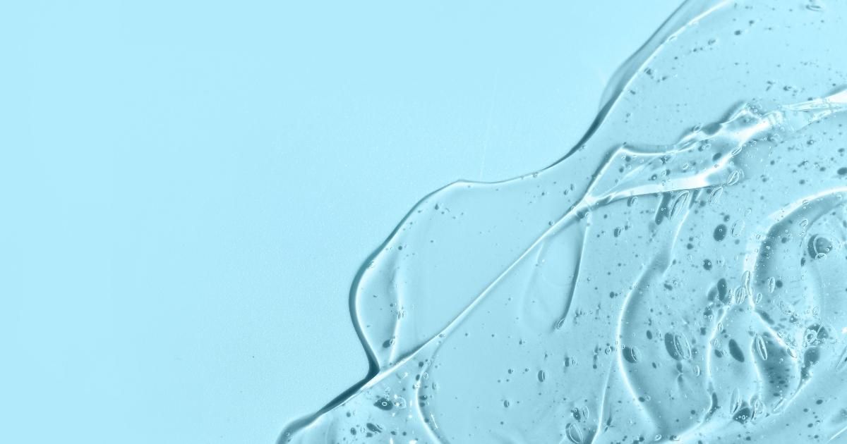 water on a blue background