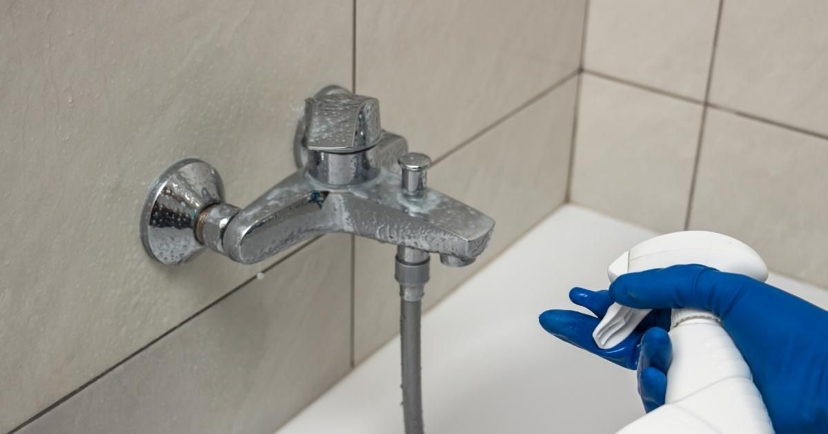 Preparing to clean a faucet