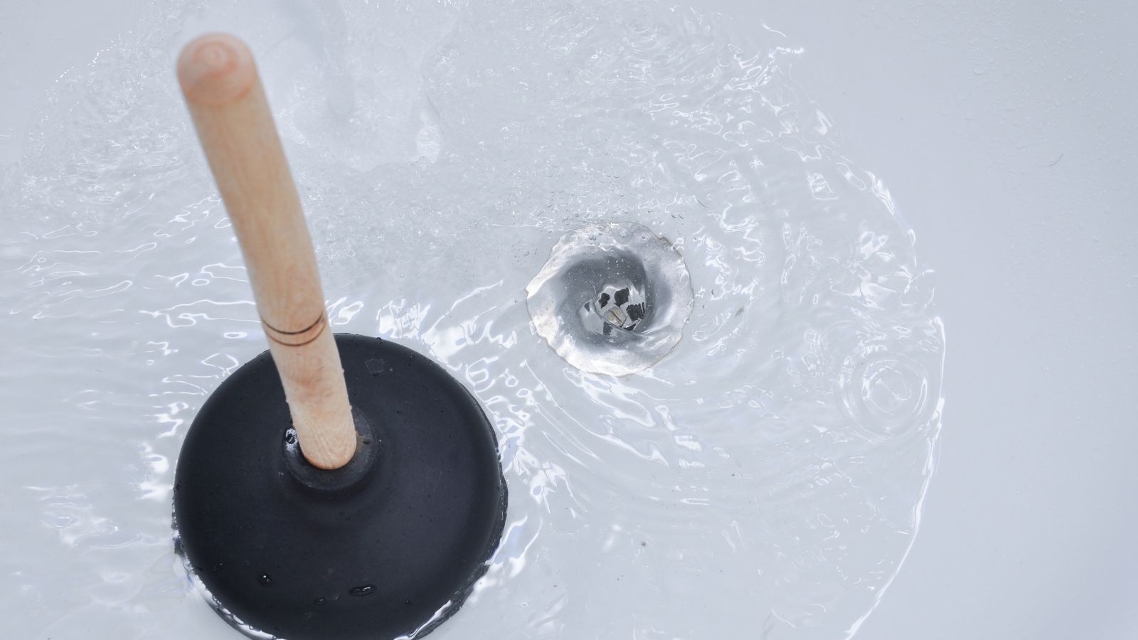 plunger in a clogged sink