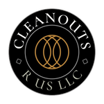 The logo for Cleanouts Rust LLC is a black circle with a gold circle in the middle.