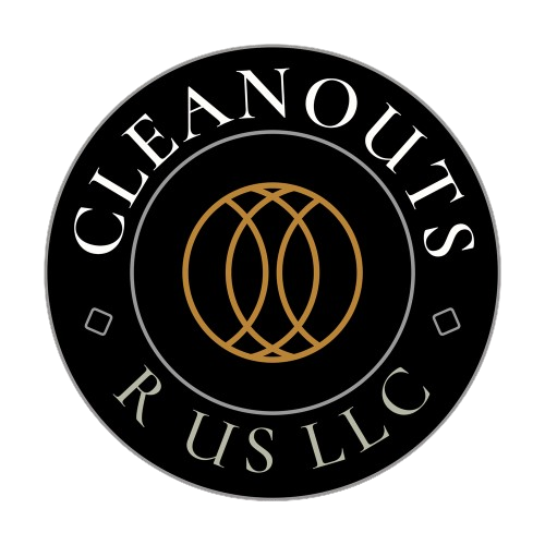 The logo for Cleanouts Rust LLC is a black circle with a gold circle in the middle.