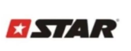 Logotipo de STAR rojo y negro con un icono de estrella blanca en un cuadrado rojo.