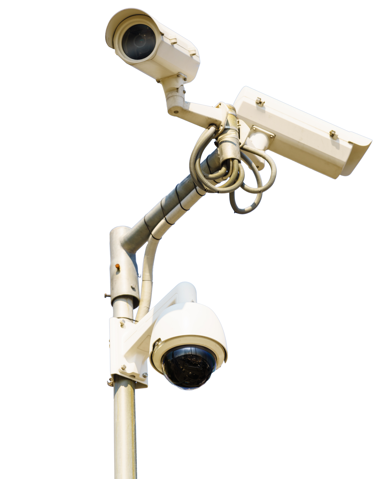 Fotografia di un palo con telecamere di sicurezza