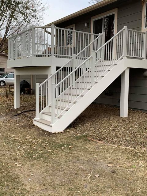 White Deck, Railings and Footings – Minneapolis, MN – Pink Construction LLC