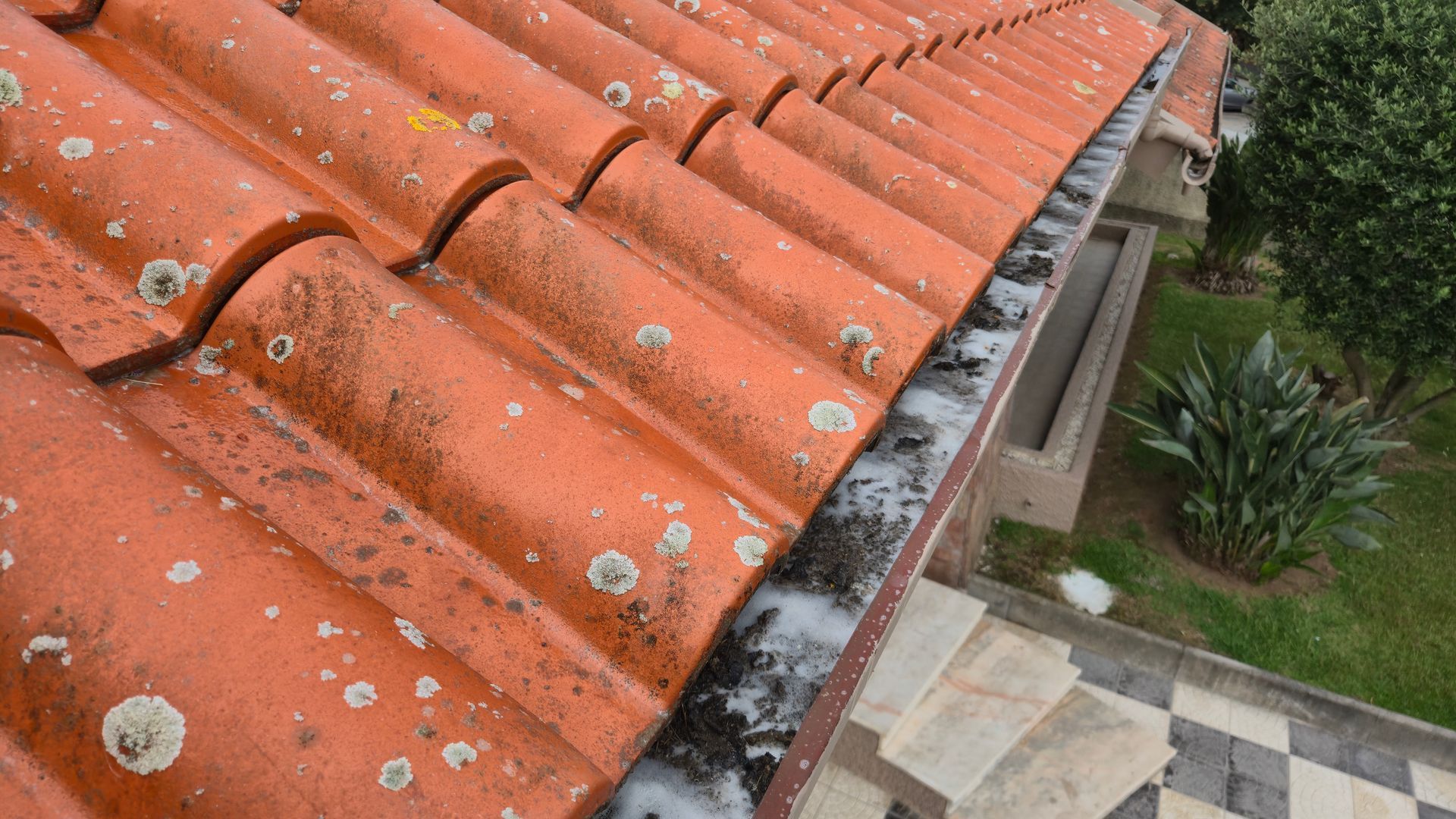 Limpeza profissional de caleiras num imóvel no Porto pela Nortalis