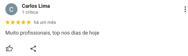 Avaliação positiva sobre a confiança e profissionalismo da empresa Nortalis