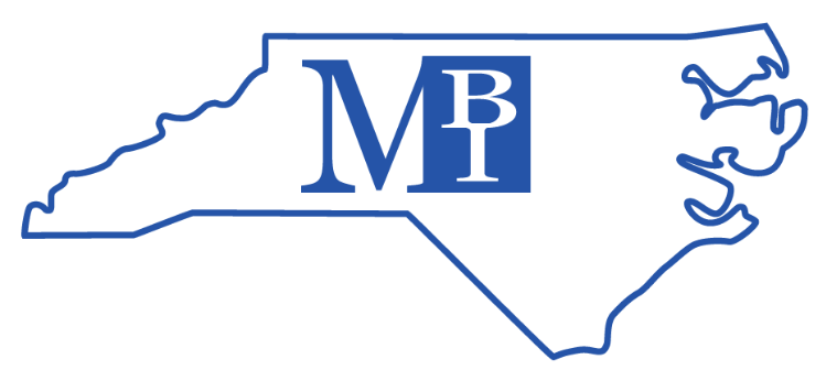 A map of north carolina with the letter m on it.