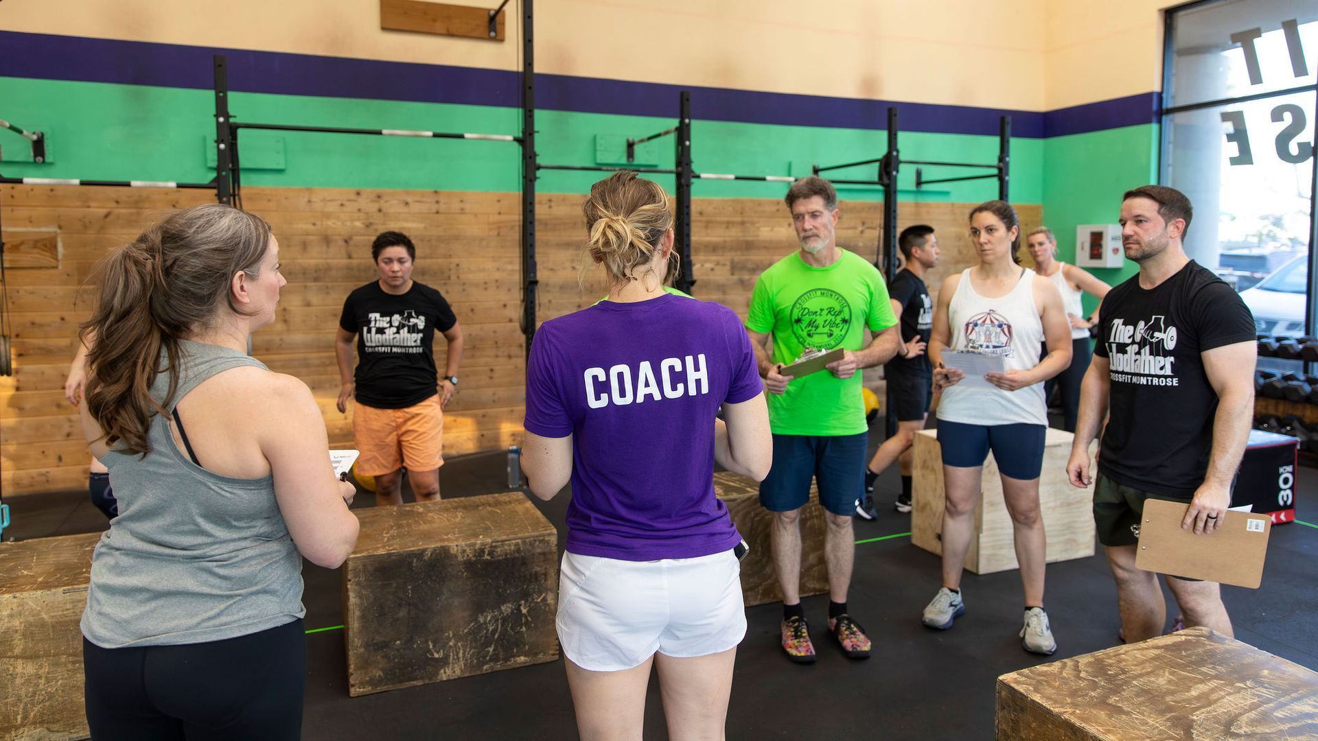 A group of people are working out at CrossFit Montrose in Montrose, CA