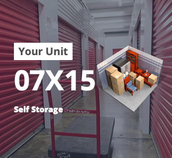 A picture of a room with the words your unit 07x15 self storage