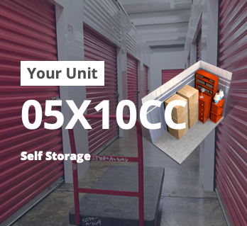 A picture of a self storage unit with the words your unit 05x10cc