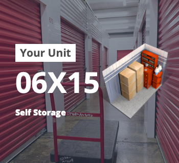 A sign that says your unit 06x15 self storage
