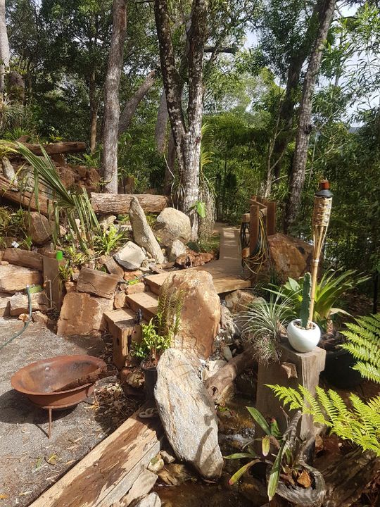 Stone Stairs Integrated Into Rocks — Bruce Jackman’s Advanced Landscapes in Cairns, QLD