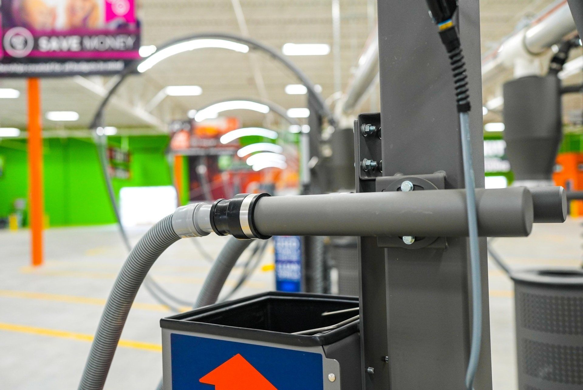 close up on a car wash vacuum