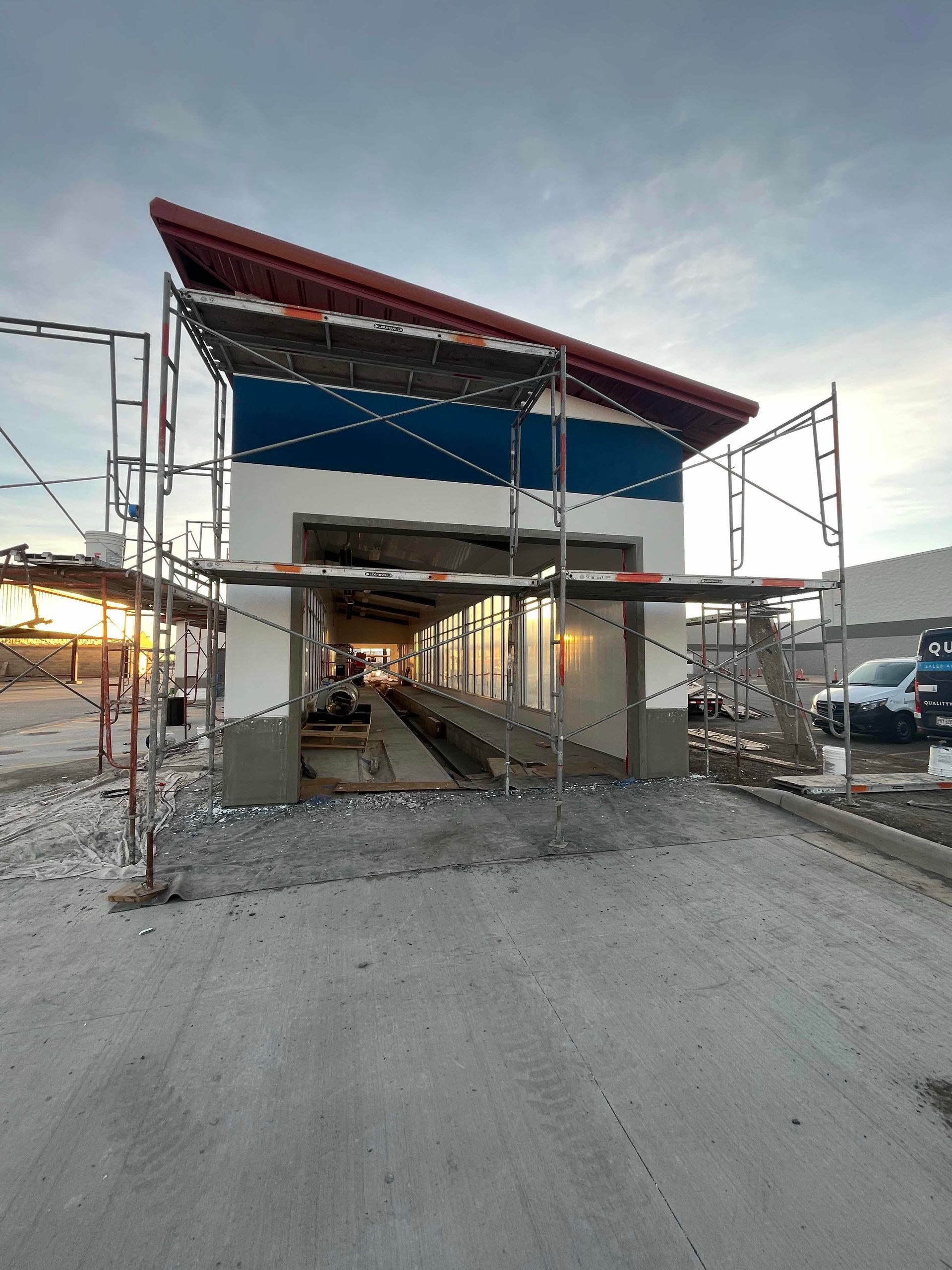 outside of capitol car wash while under construction