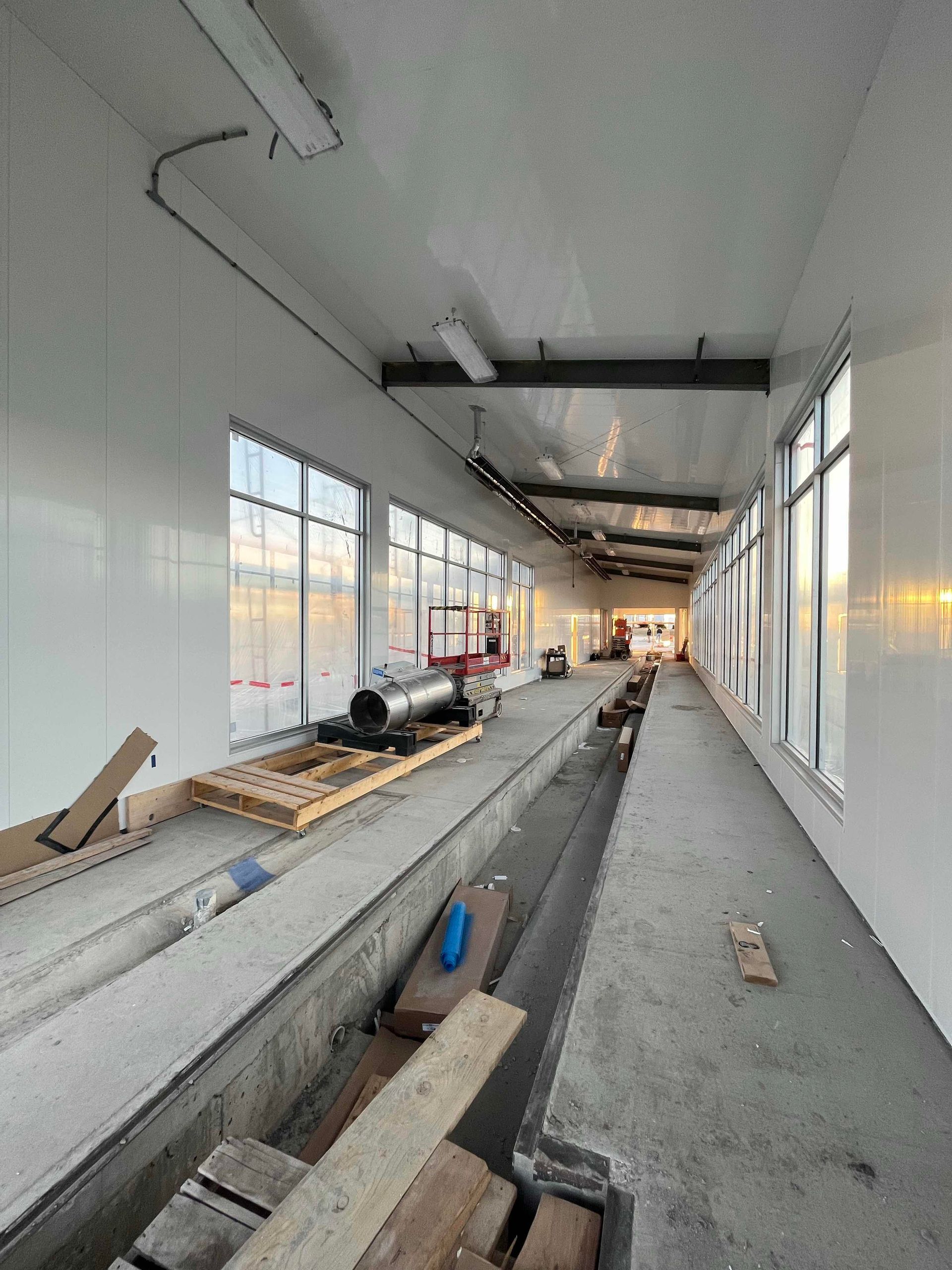 inside of capitol car wash while under construction