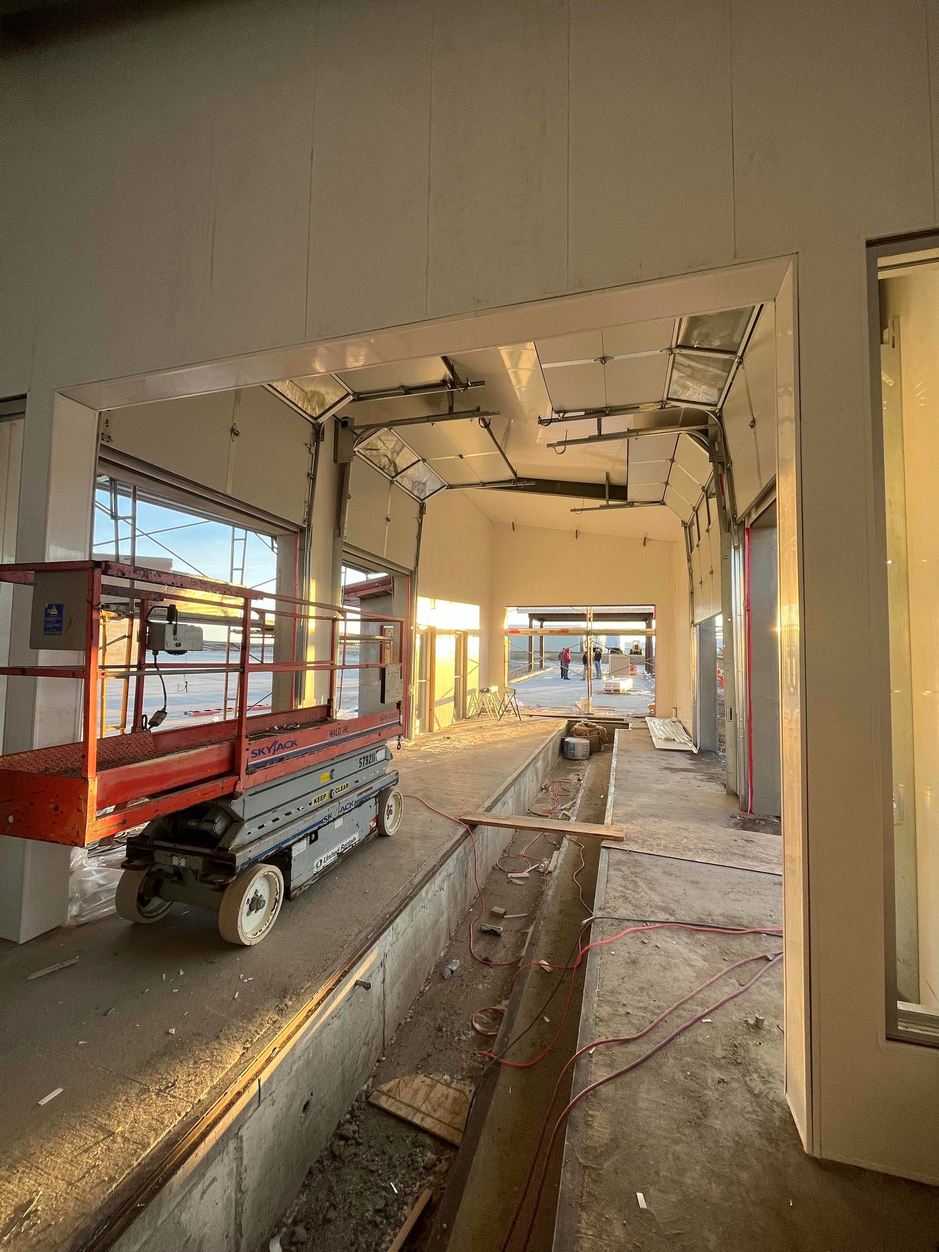inside of capitol car wash while under construction