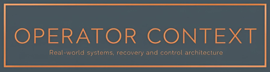 Operator Context badge indicating real-world systems and operational guidance