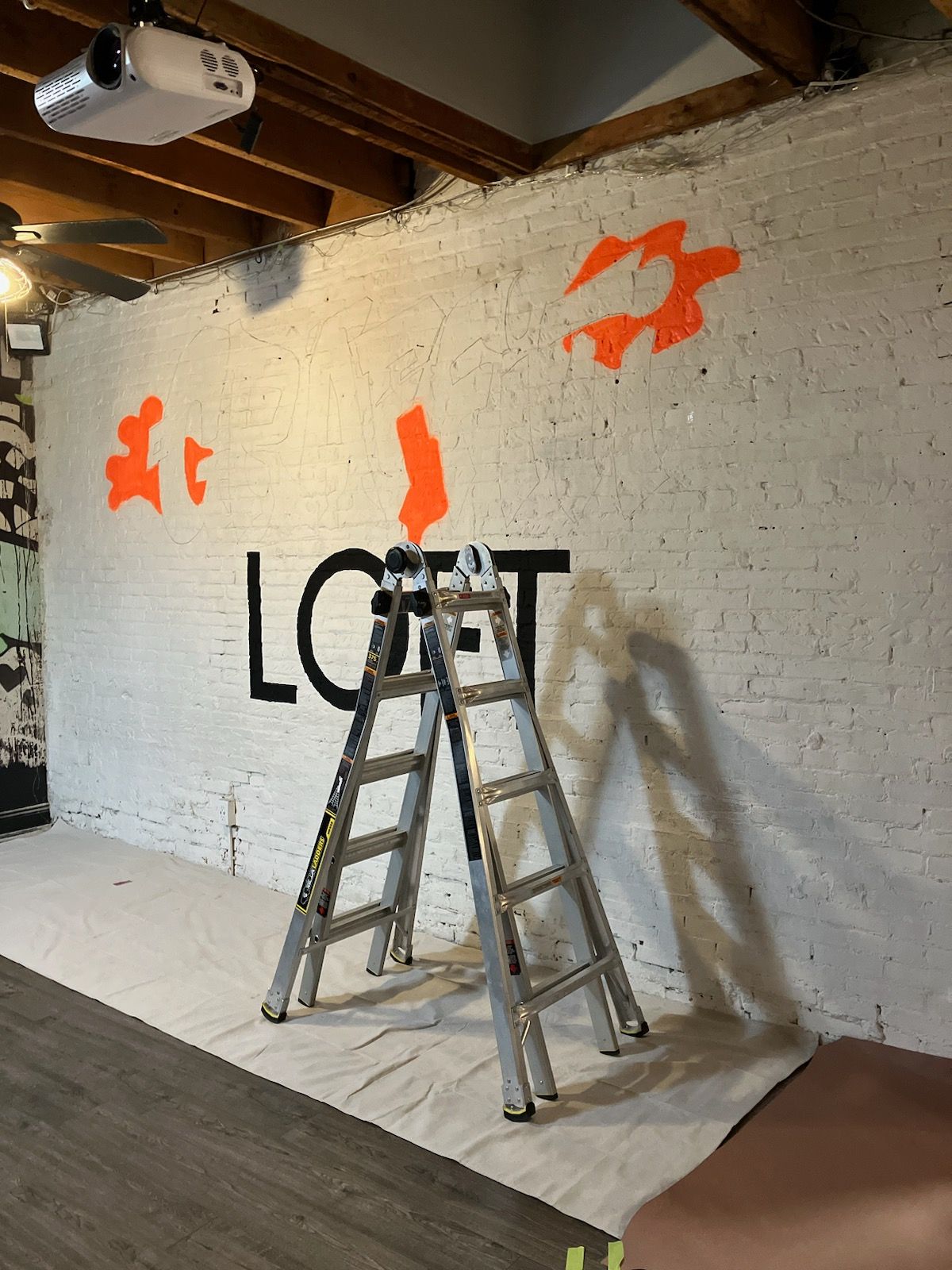 Loft Signage on Wall and Ladder — St Louis, MO — Graffiti Loft