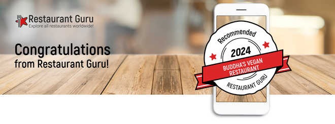 Restaurant Guru congratulates a restaurant with a 