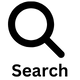 a magnifying glass with the word search below it .