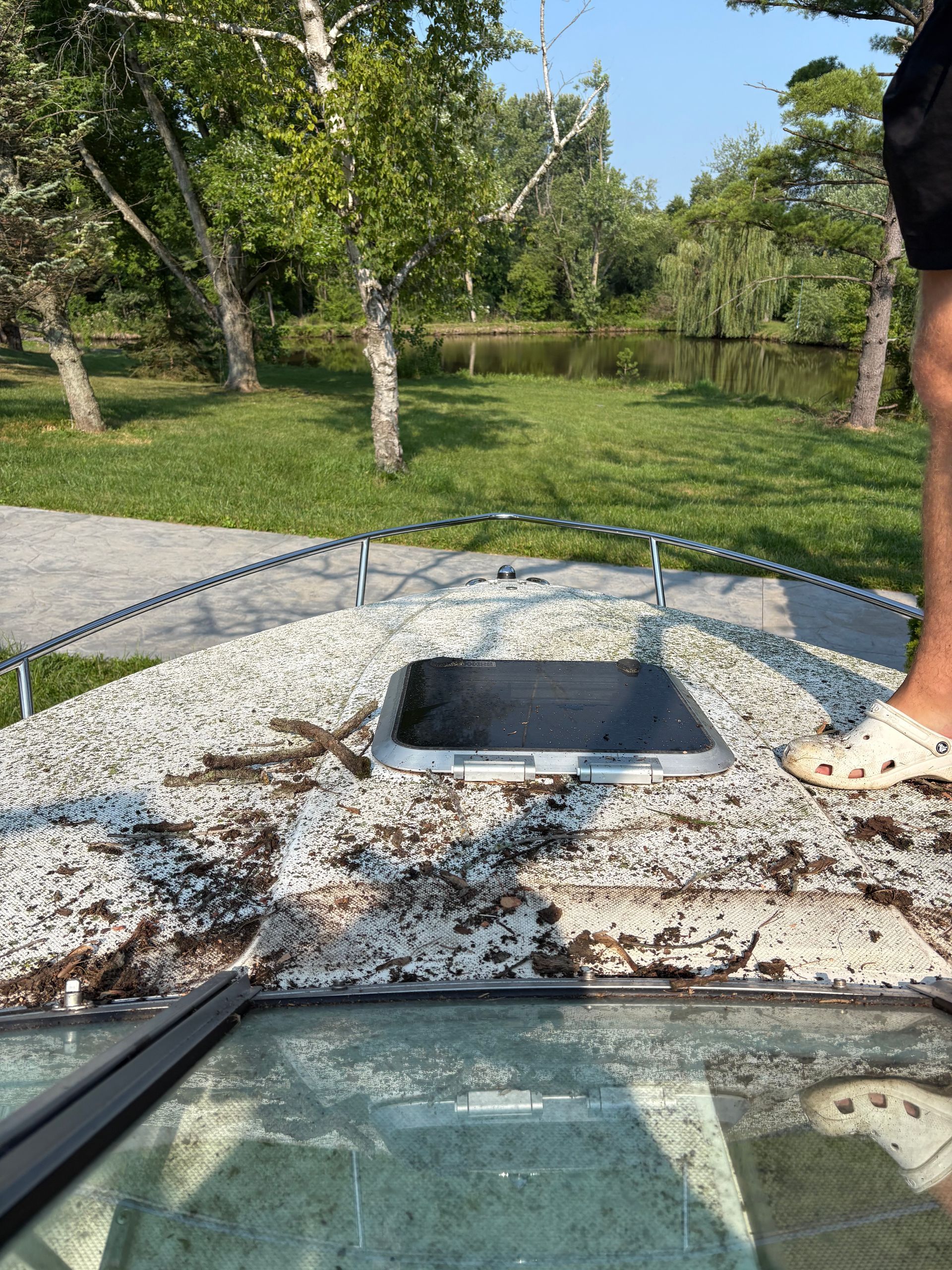 Boat deck cleaning and mobile marine detailing in Spring Grove IL by Captain Coles Detailing.