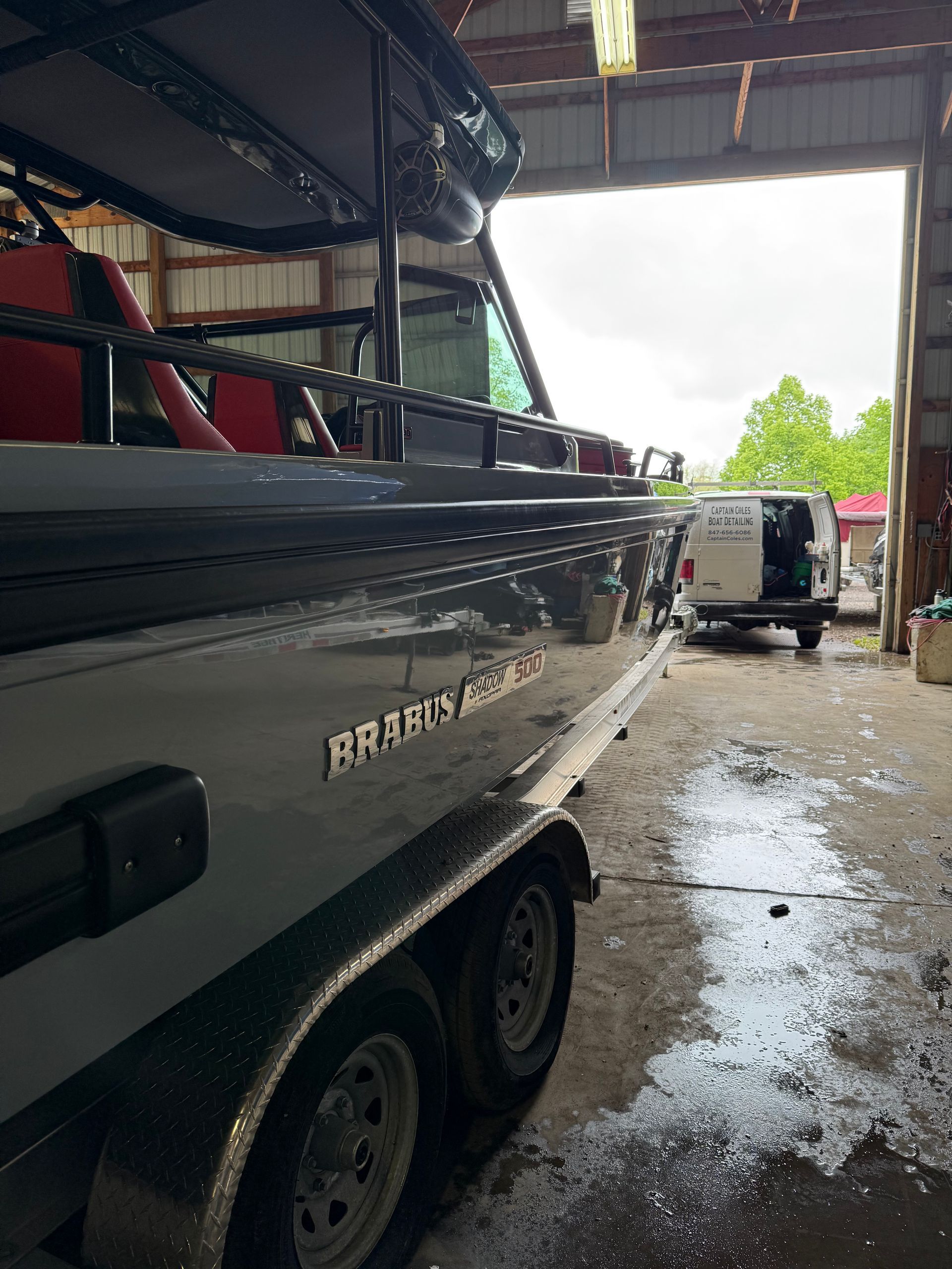 Cruiser boat exterior detailing in Antioch IL by Captain Coles Detailing.