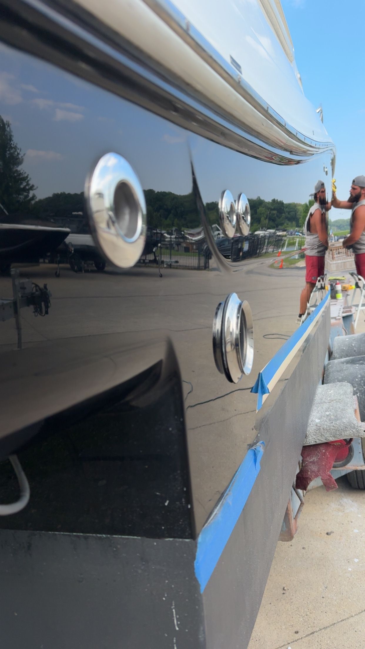 Boat polishing and gelcoat restoration in Antioch IL by Captain Coles Detailing.