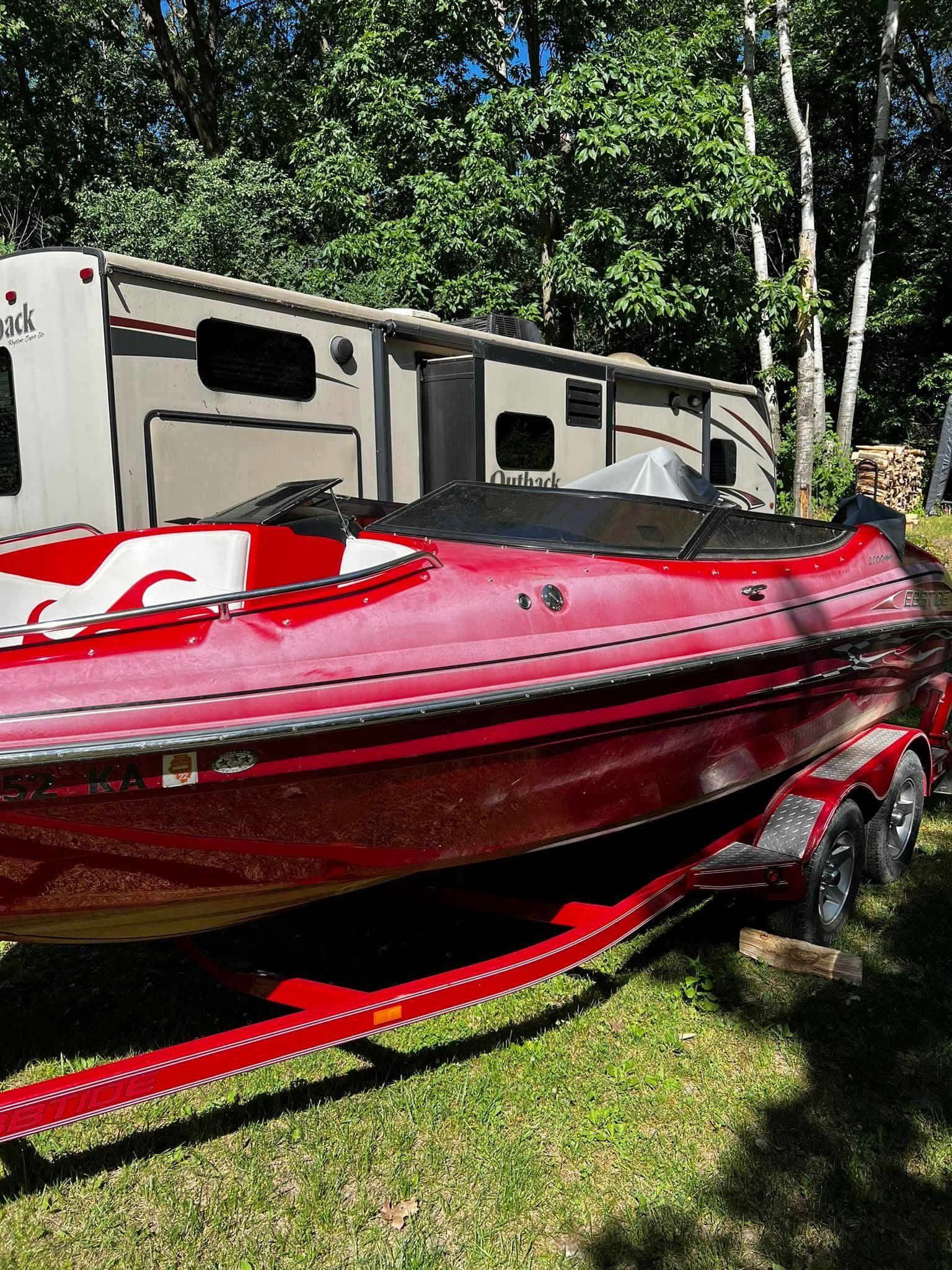 Boat trailer detailing and wheel cleaning in Spring Grove IL by Captain Coles Detailing.