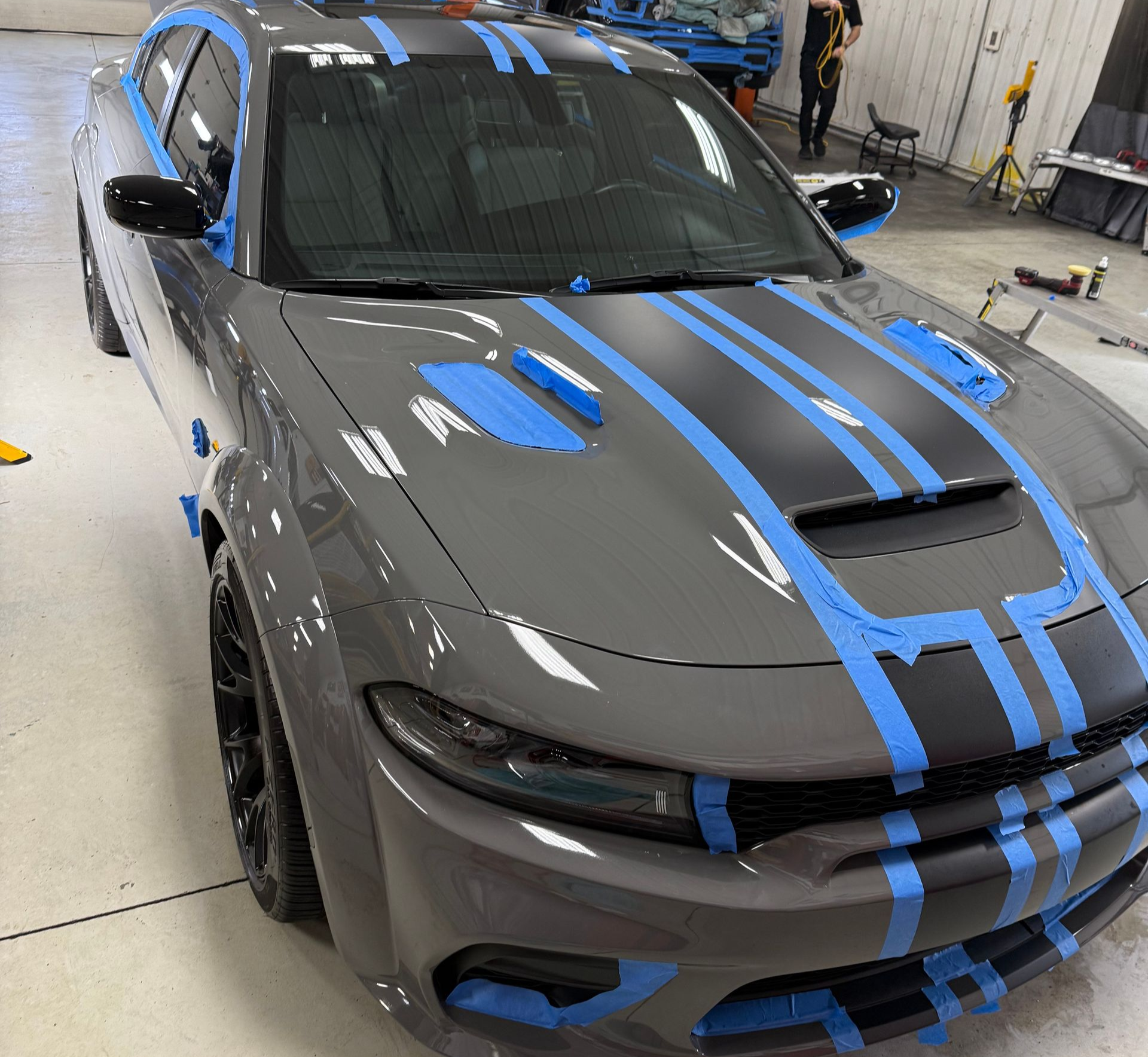 Dodge Charger ceramic coating and paint protection in Lindenhurst IL by Captain Coles Detailing.