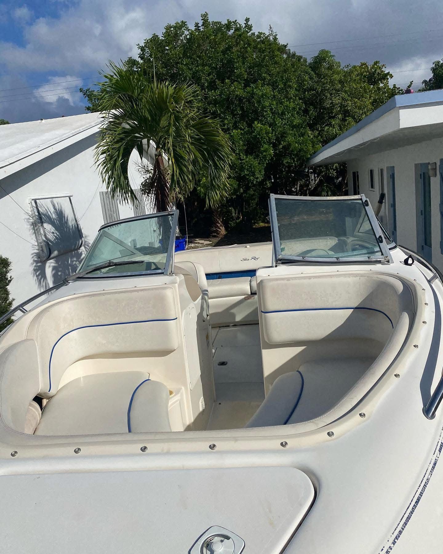 Boat interior vinyl cleaning and mobile detailing in Antioch IL by Captain Coles Detailing.