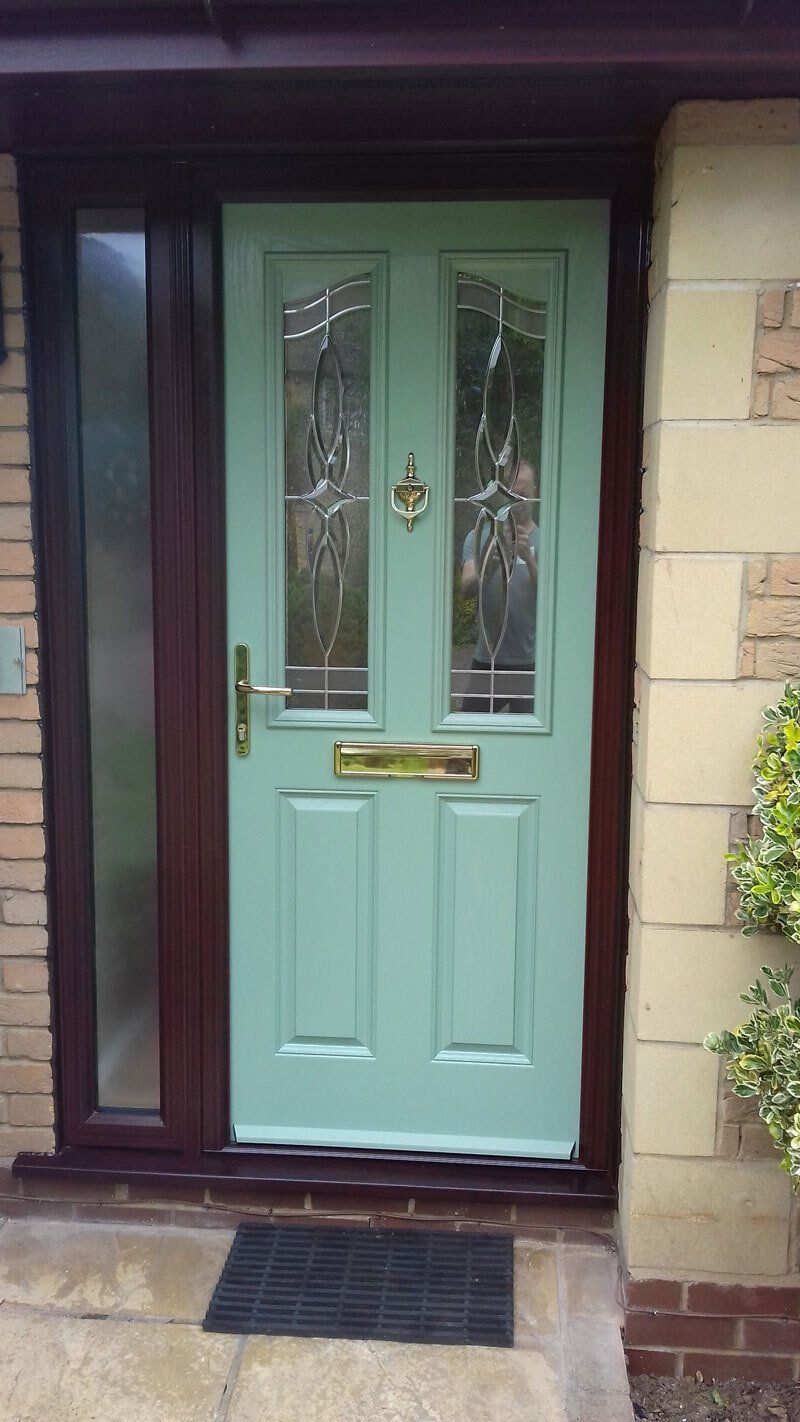 Light green front door