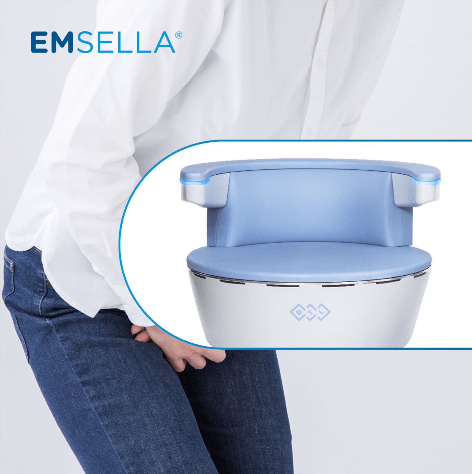 Doctor holding a model of a female pelvis, showing internal organs in red.