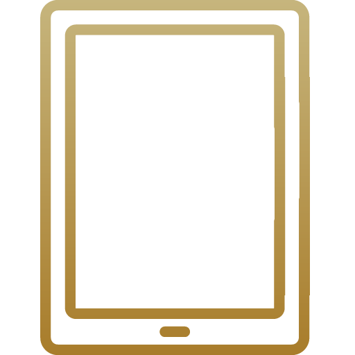 A gold icon of a tablet computer