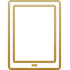A gold icon of a tablet computer