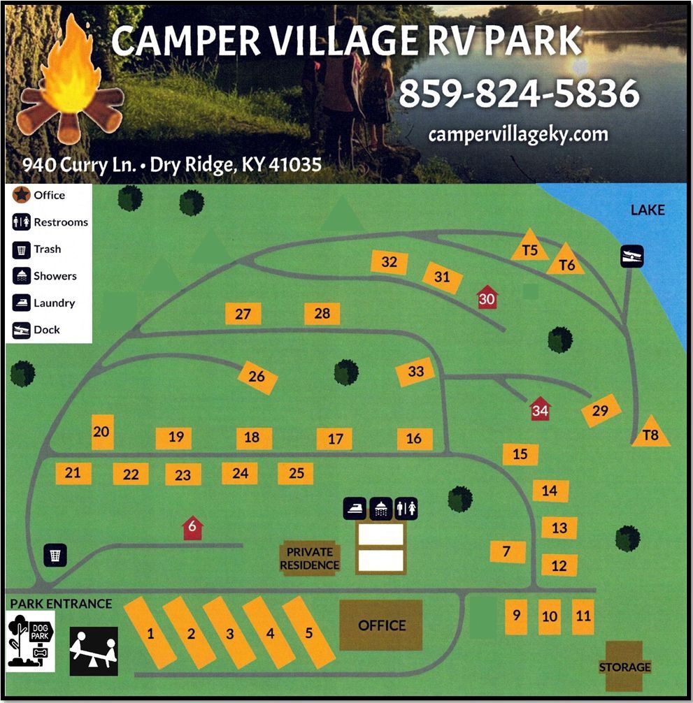 Camper Village RV Park site map