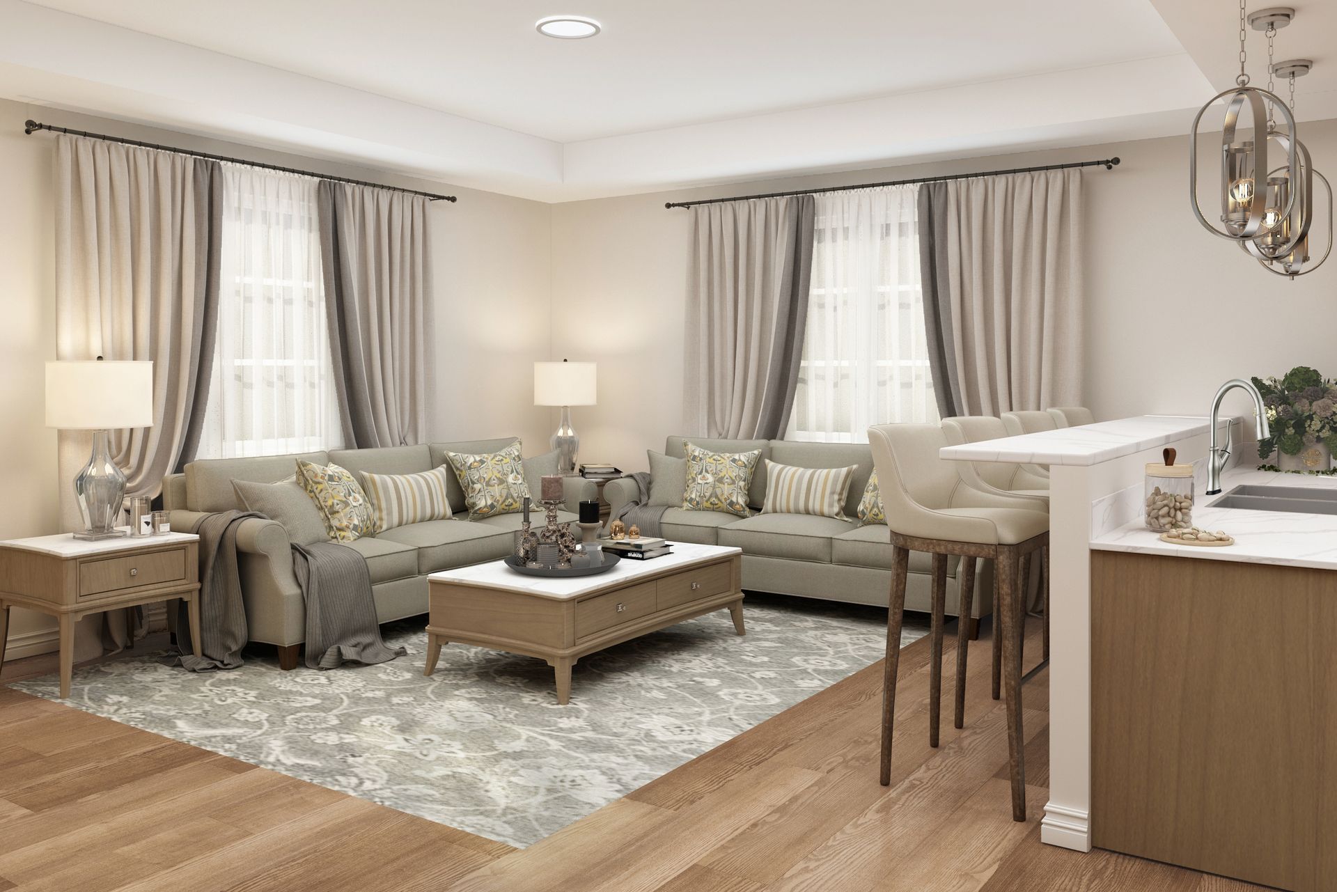 Bluebird Living Room Rendering