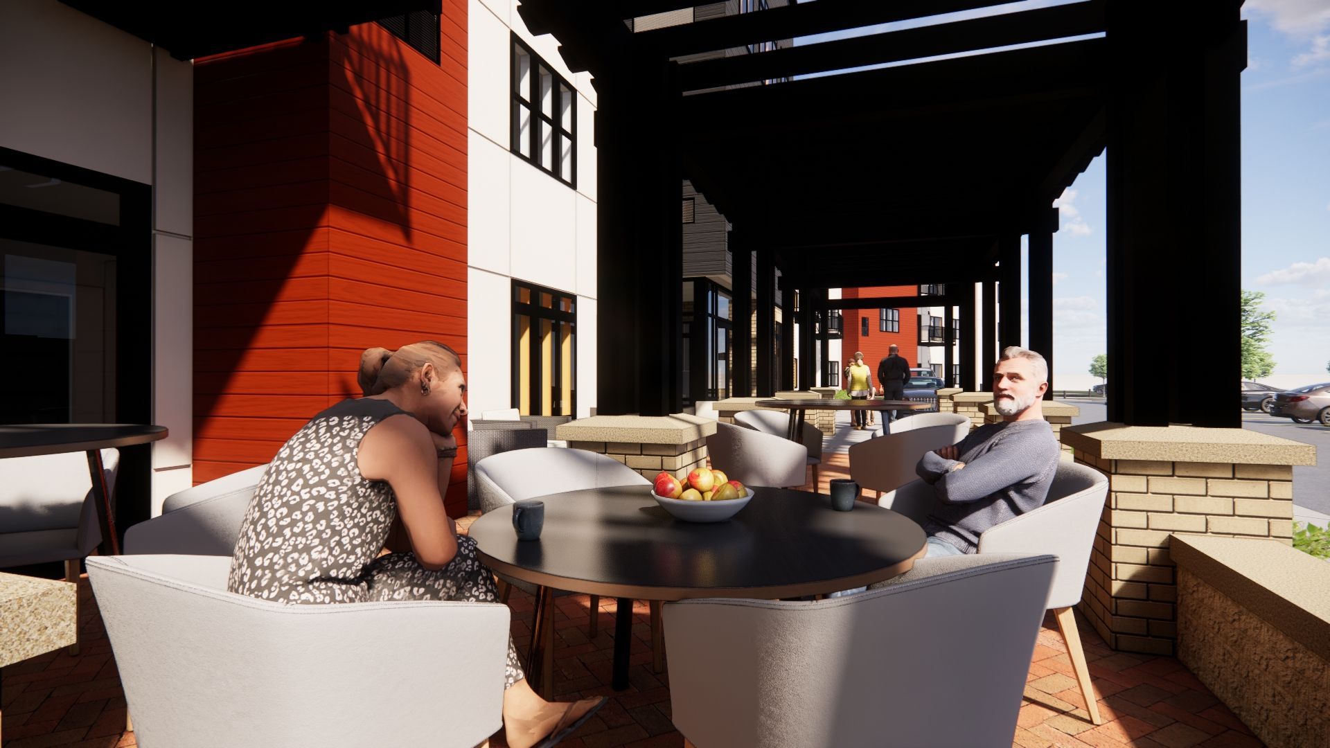 Rendering of Front Fireside Patio