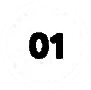 A black and white image of the number 01 on a white background.