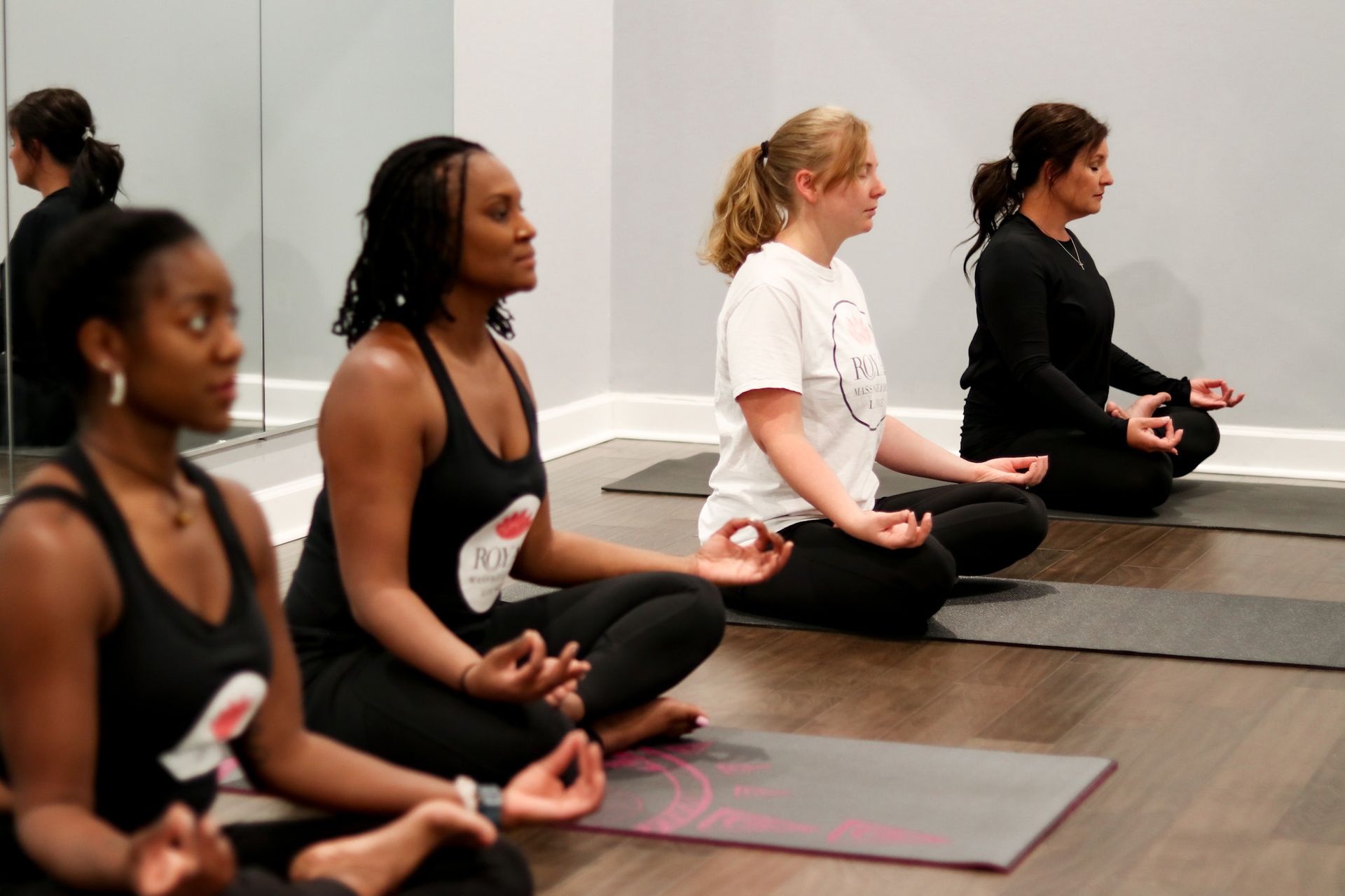 Group of people in front of a building with 