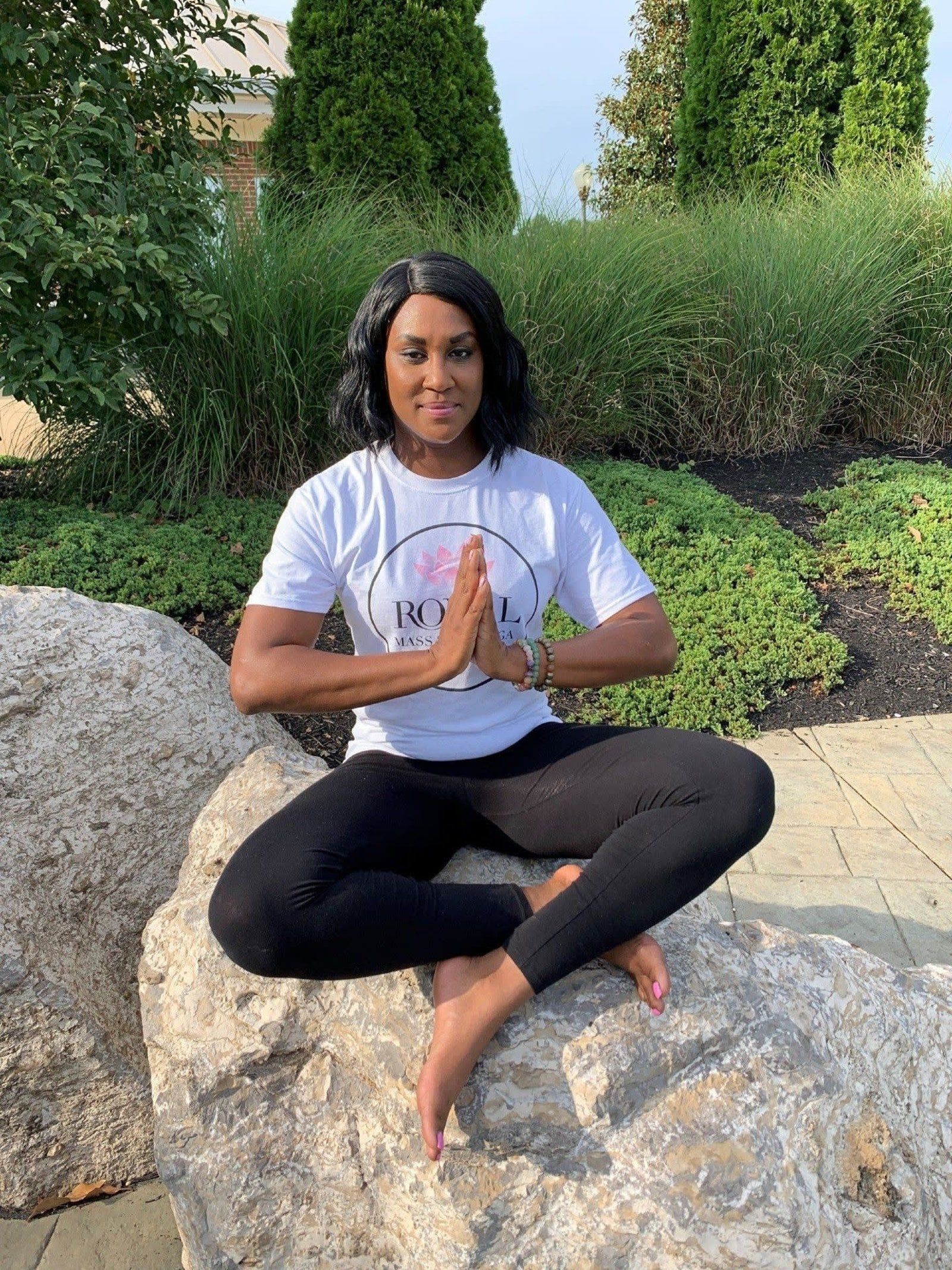 Group of people in front of a building with 