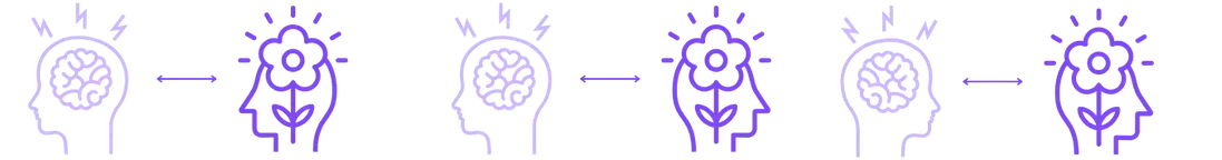 A line drawing of a person 's head with a flower growing out of it.