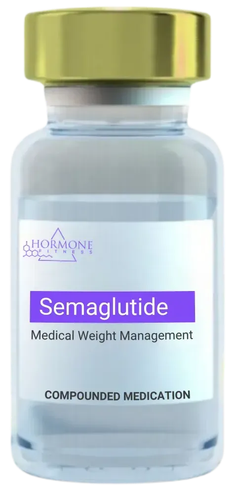 A bottle of semaglutide medical weight management compounded medication