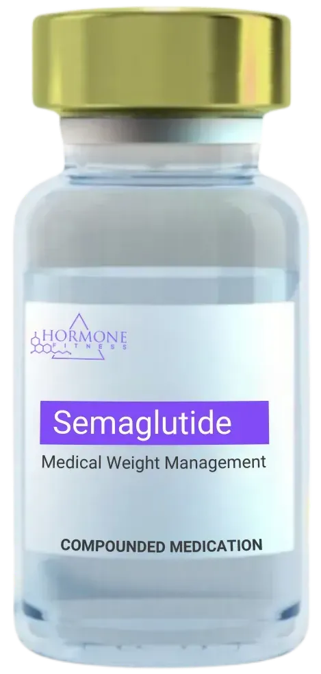 A bottle of semaglutide medical weight management compounded medication