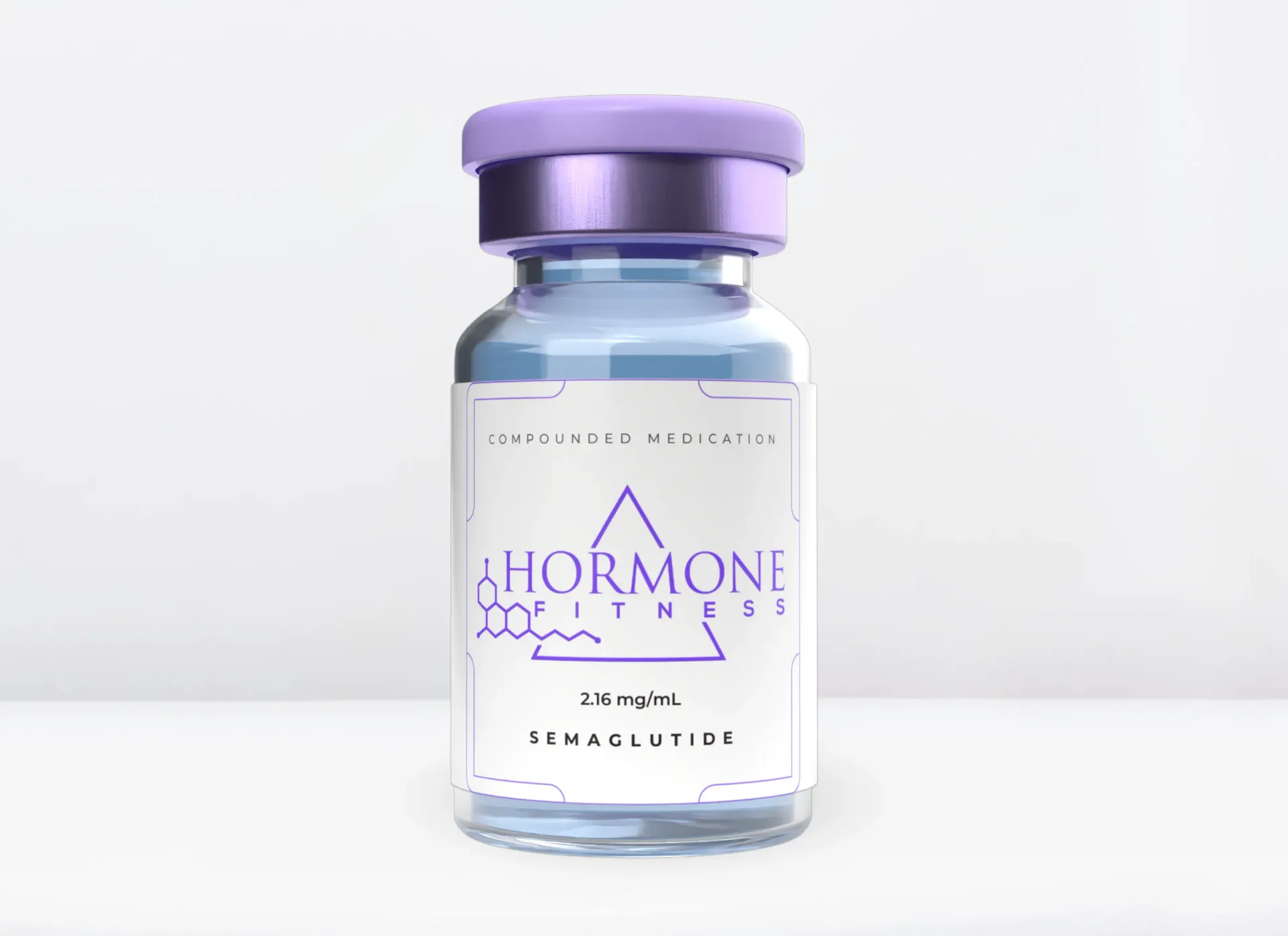 A bottle of Semaglutide medication for weight loss is sitting on a table.