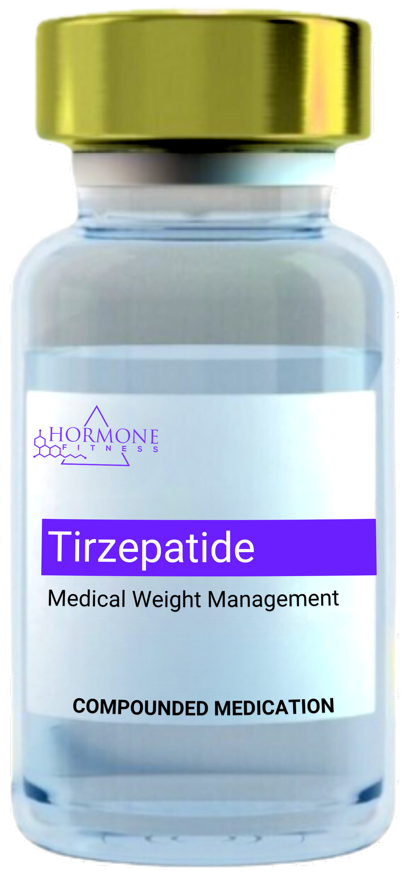 A vial of tirzepatide medical weight management compounded medication