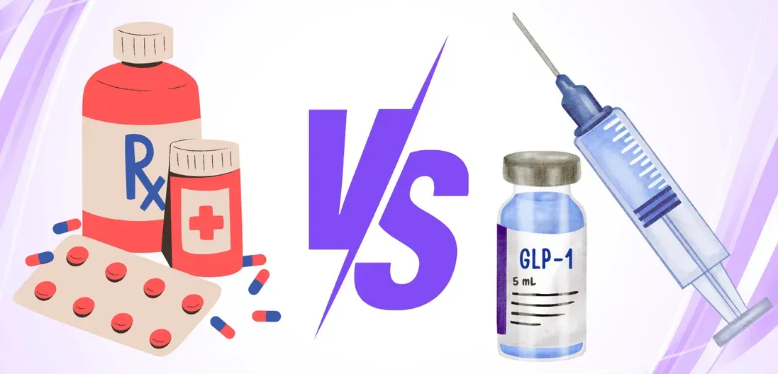 GLP-1 pills vs GLP-1 injections.