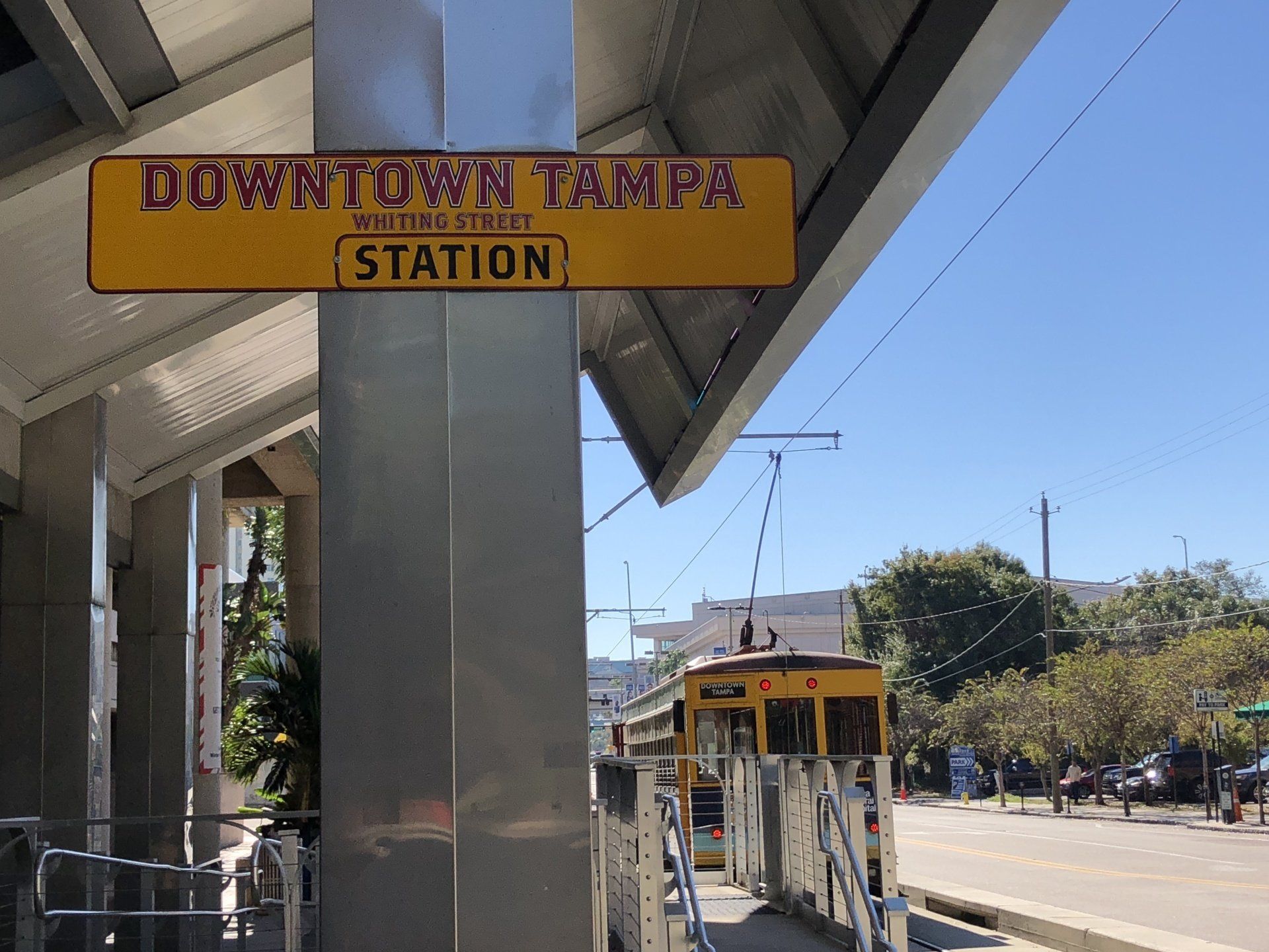 TECO line streetcar at Tampa Trolley downtown stop