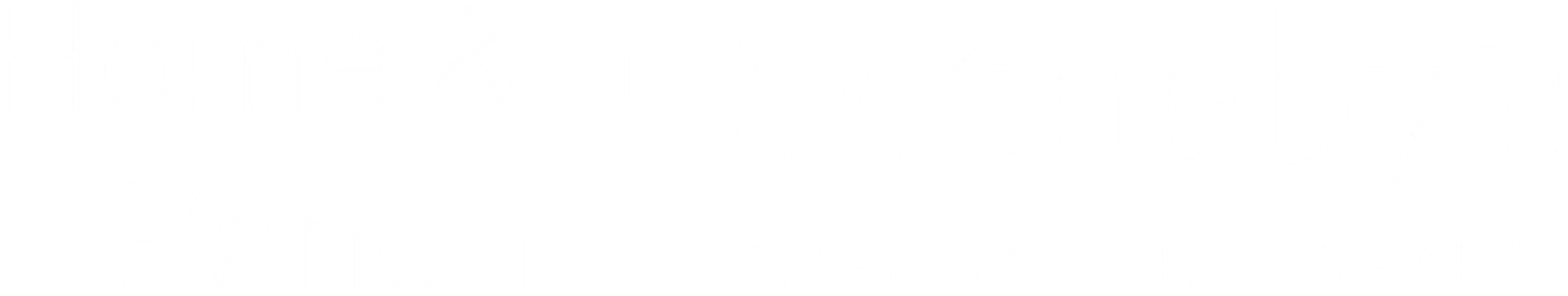 Home & Ranch Sotheby's International Realty logo on a dark blue background. White text and underline.