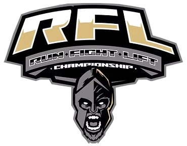 RFL logo: a stylized Spartan helmet mask with a screaming expression above the text