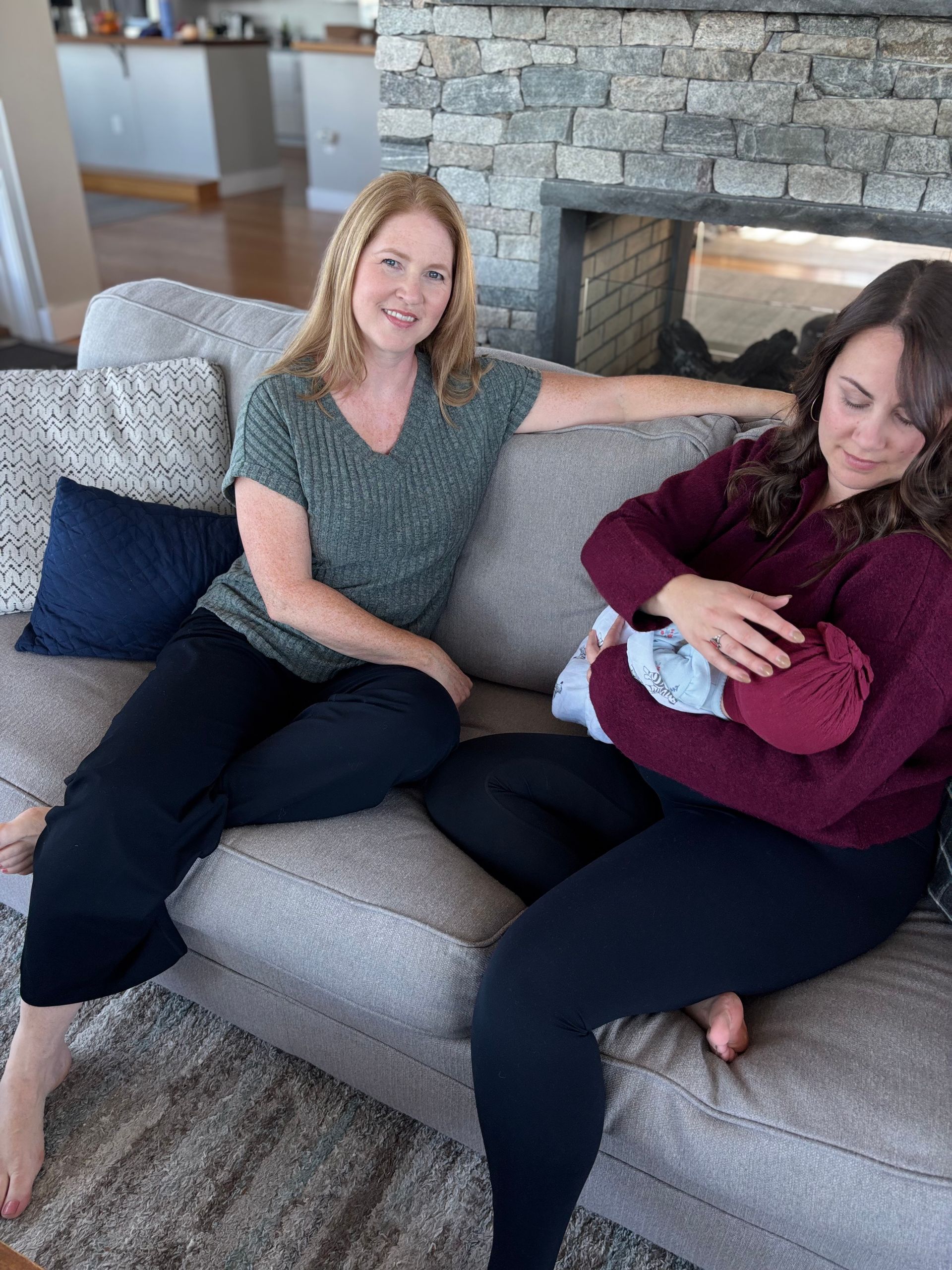 A pregnant mom with support from her partner